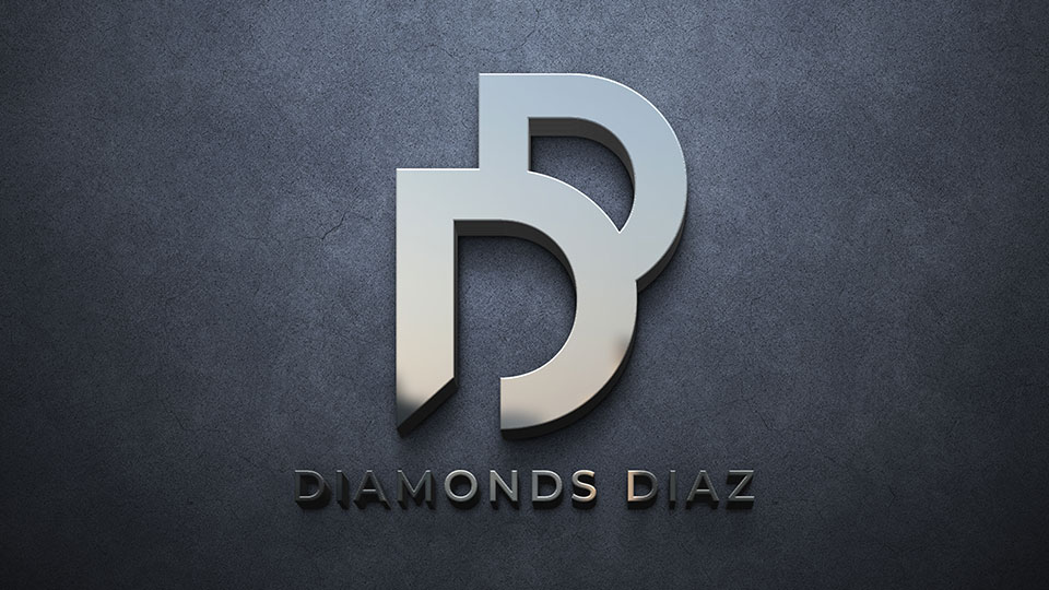 Объёмная вывеска DiamondsDiaz на стене
